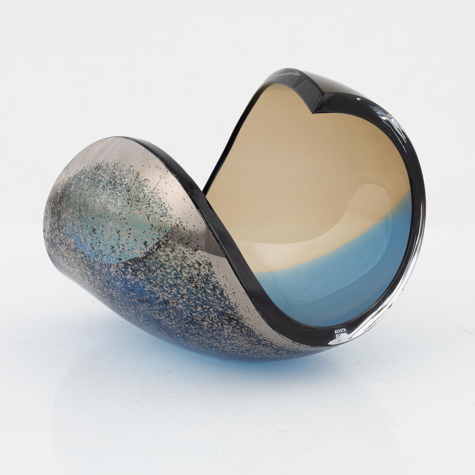 Lena Bergström, a 'Planets' glass sculpture/bowl from Kosta Boda, Sweden. Signed and numbered 87/500.