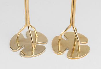 TWO BRASS CANDLESTICKS "KLÖVER" BY JOSEF FRANK FOR FIRMA SVENSKT TENN.