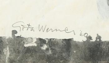 GÖSTA WERNER, gouache, signerad och daterad -60.