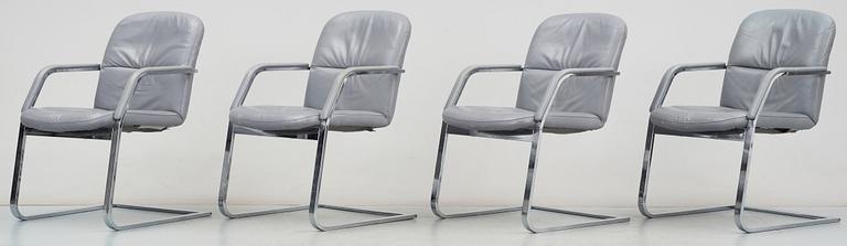 KONFERENSESTOLAR, 4 st, modell "954", Klöber, 1900-talets slut.