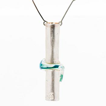 BJÖRN WECKSTRÖM, HALSSMYCKE, "Ishjärtat", akryl, silver. Lapponia 1971.