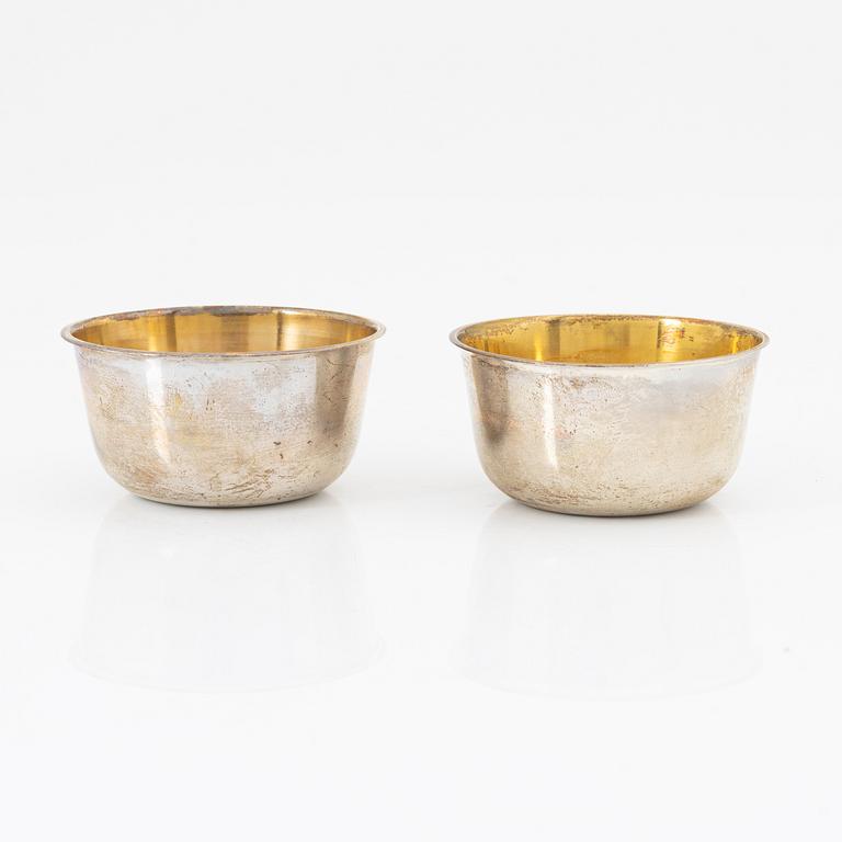 Tore Eldh, twelve silver tumblers, Carlson K &E, Gothenburg, Sweden, 1950.