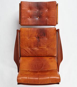 Ib Kofod-Larsen, a "Örenäs" easy chair with ottoman, Olof Perssons Fåtöljindustri (OPE), Sweden, 1960's.