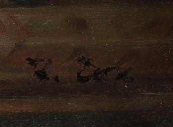 OKÄND KONSTNÄR, olja på pannå, otydligt signerad, 1900-talets andra hälft.