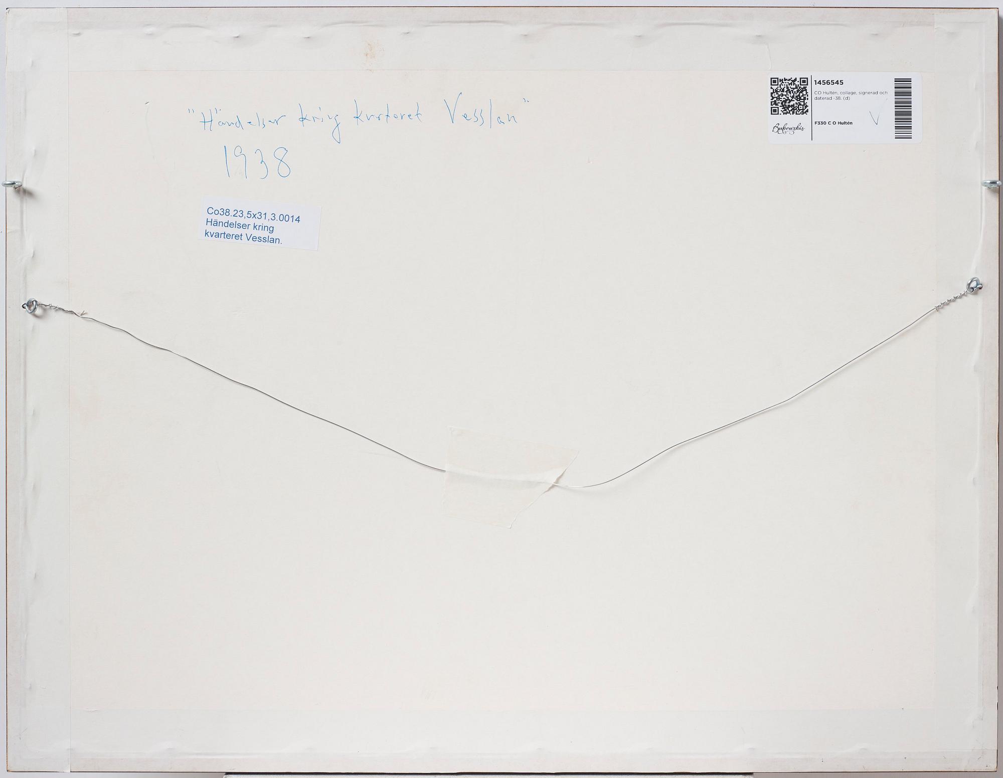CO Hultén, collage, signed and dated -38.