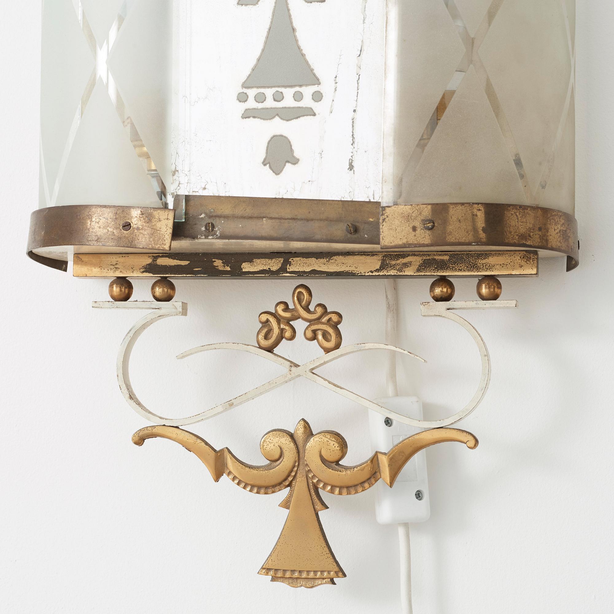 A pair of Swedish grace wall sconces, 1930's.