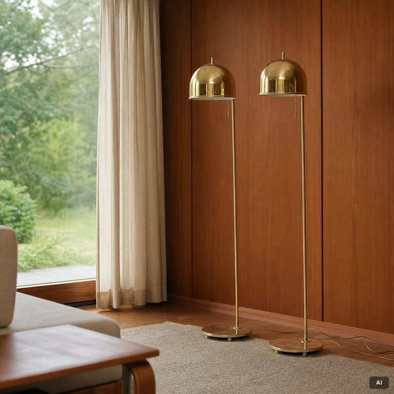 Eje Ahlgren, a pair of floor lamps, model G-075, Bergboms, 1960s-70s.