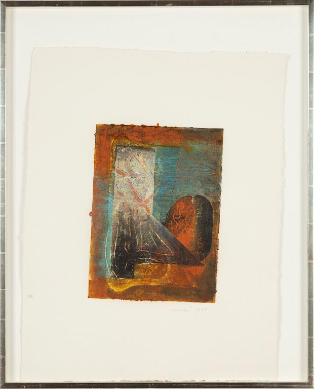 John Walker, monotype, signed and dated 1988.