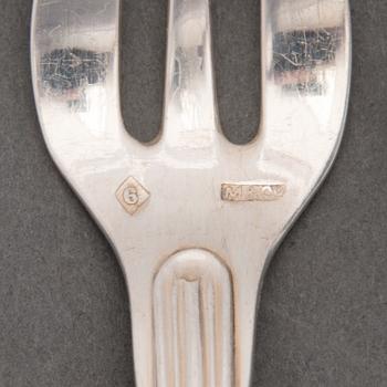 A SET OF 12 OYSTER FORKS, plate. Miele & Co.