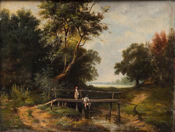 MAALAUS, öljy kankaalle, 1800-luku, signeeraamaton.
