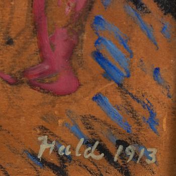 Edward Hald, oil on paper panel, signed and dated 1913.