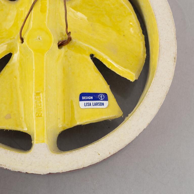 Lisa Larson, väggreliefer, 5 st, stengods, bl.a. ur serien "Rundel", Gustavsberg.