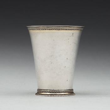 A Swedish early18th century parcel-gilt beaker, mark of Wolter Siewers, Norrköping 1710.