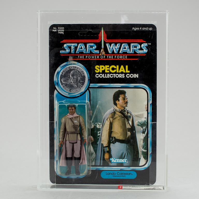 STAR WARS, Lando Calrissian General POTF 92 back, AFA70 EX+, Kenner 1985.