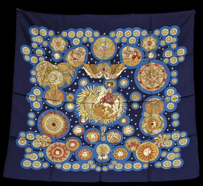 SCARF, siden, "Le Roy Solei", design Anne Faive, Hermès, Paris.