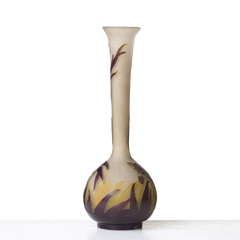 Emile Gallé, an Art Nouveau cameo glass vase, Nancy, France early 20th century.