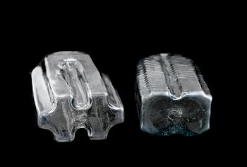 KARAFFER, 2 st, glas, 1800-tal.