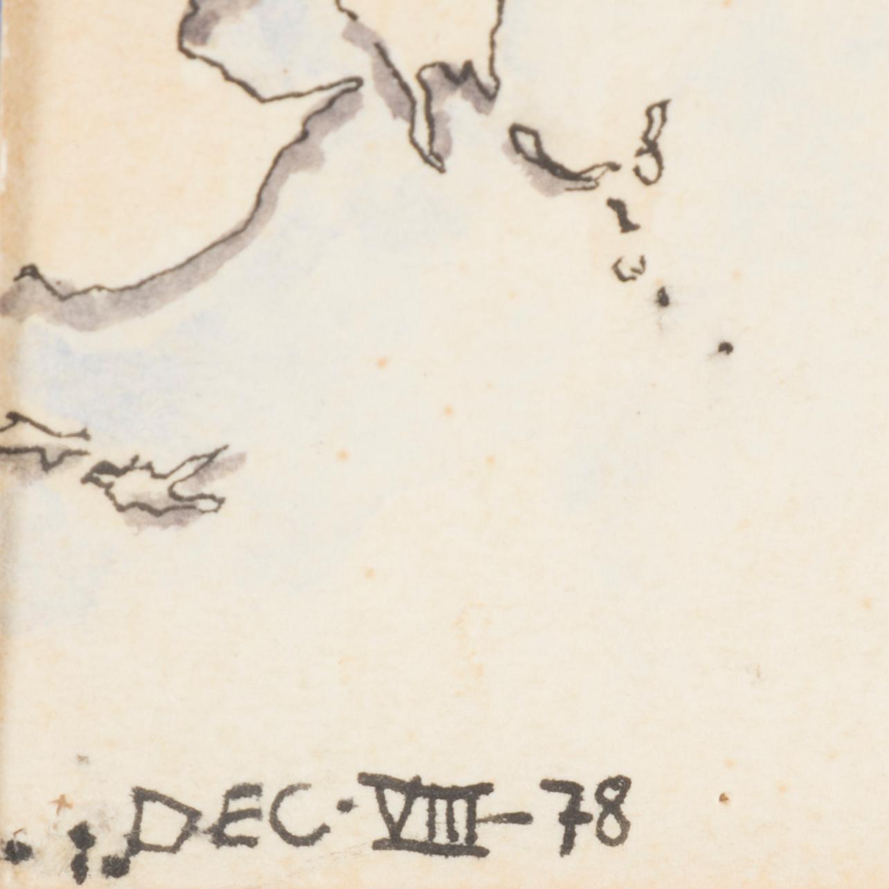 ULF RAHMBERG, mixed media, signed with monogram and dated DEC VIII -78.