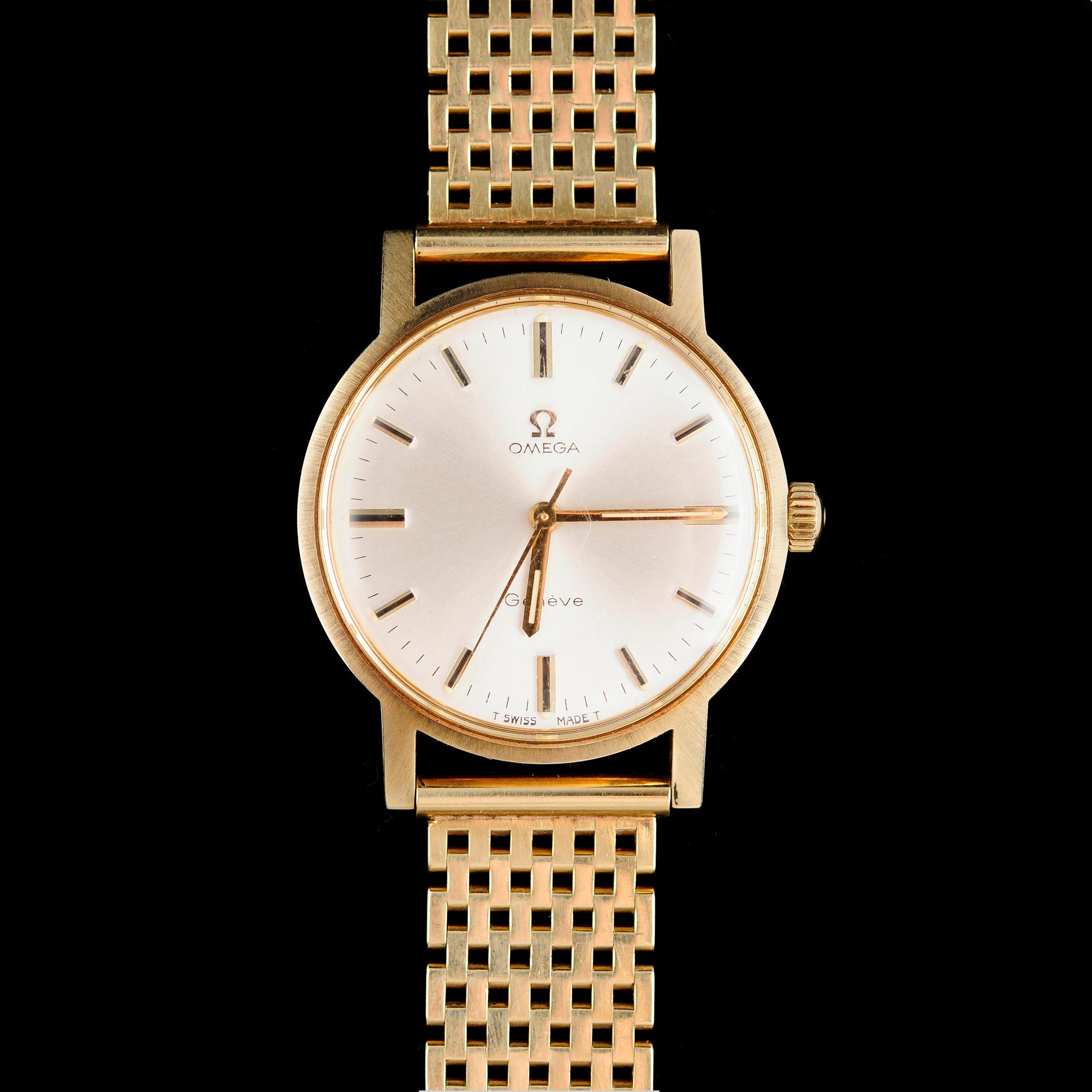 HERRARMBANDSUR, 18 k, Omega, Genève. Vikt m urverk ca 76 g.