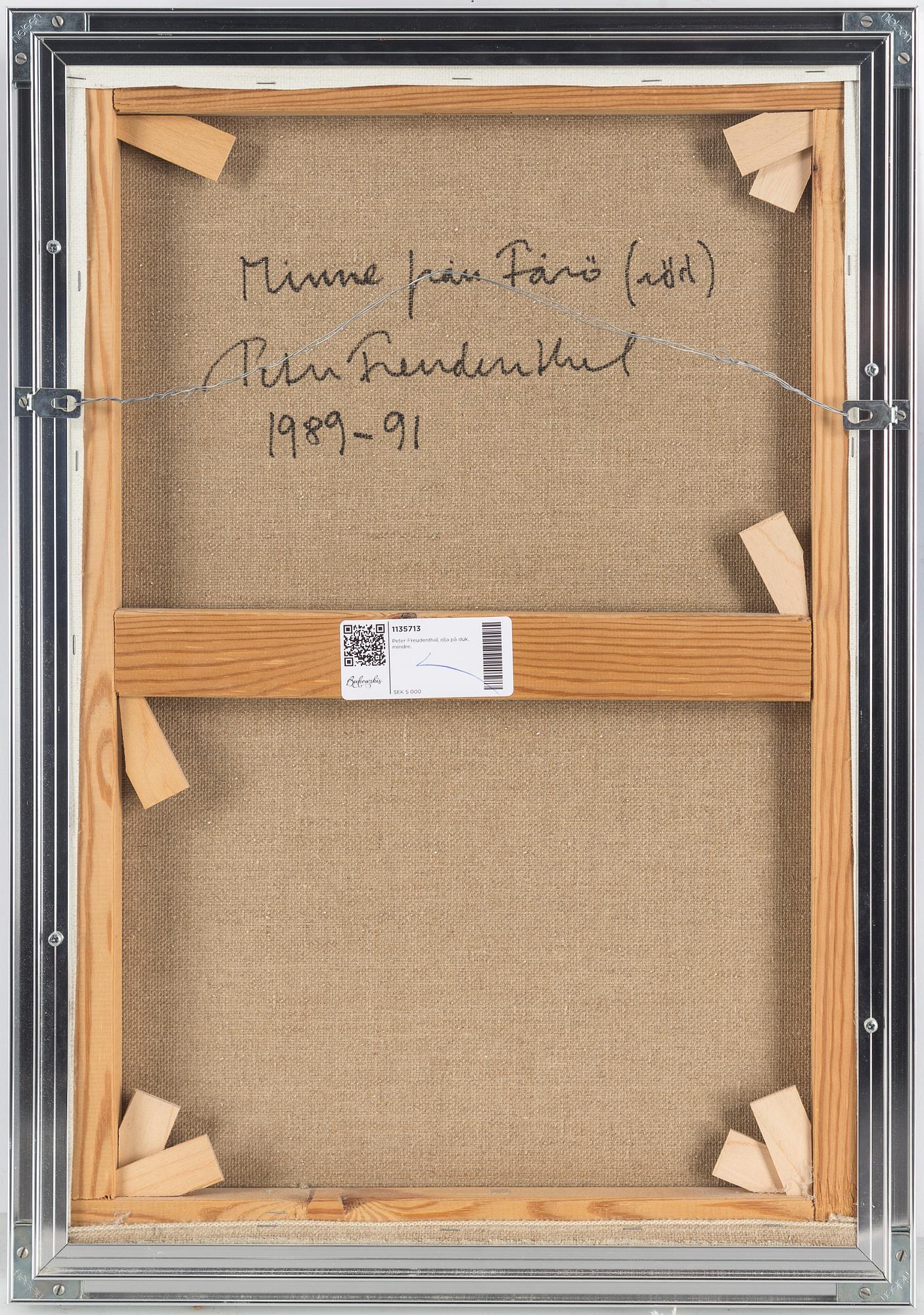 PETER FREUDENTHAL, oil on canvas, signed and dated 1989-91.