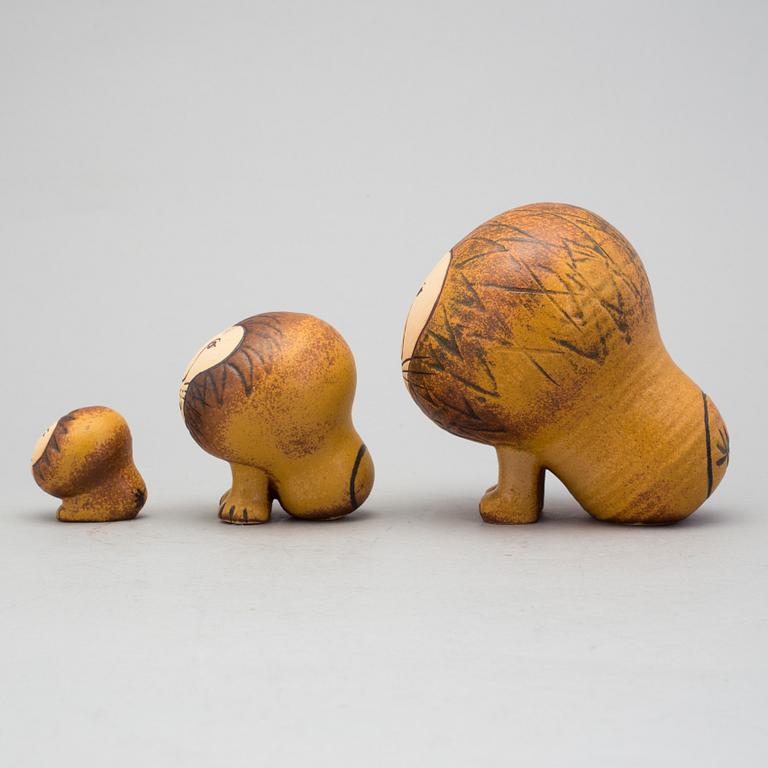 Three 20th Century stoneware figurines designed Lisa Larson, Gustavsberg.