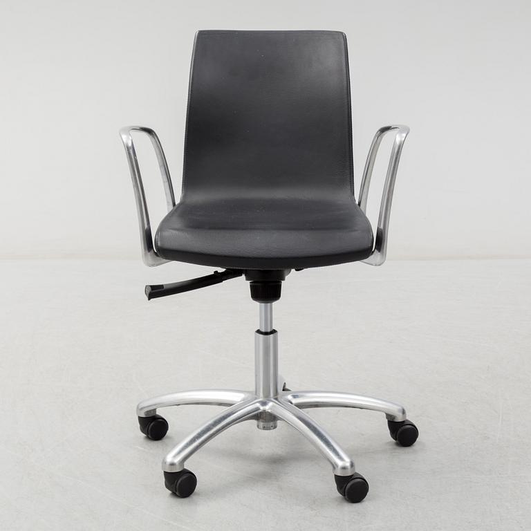 JORGE PENSI, a leather covered 'Gorka' office chair from Akaba.