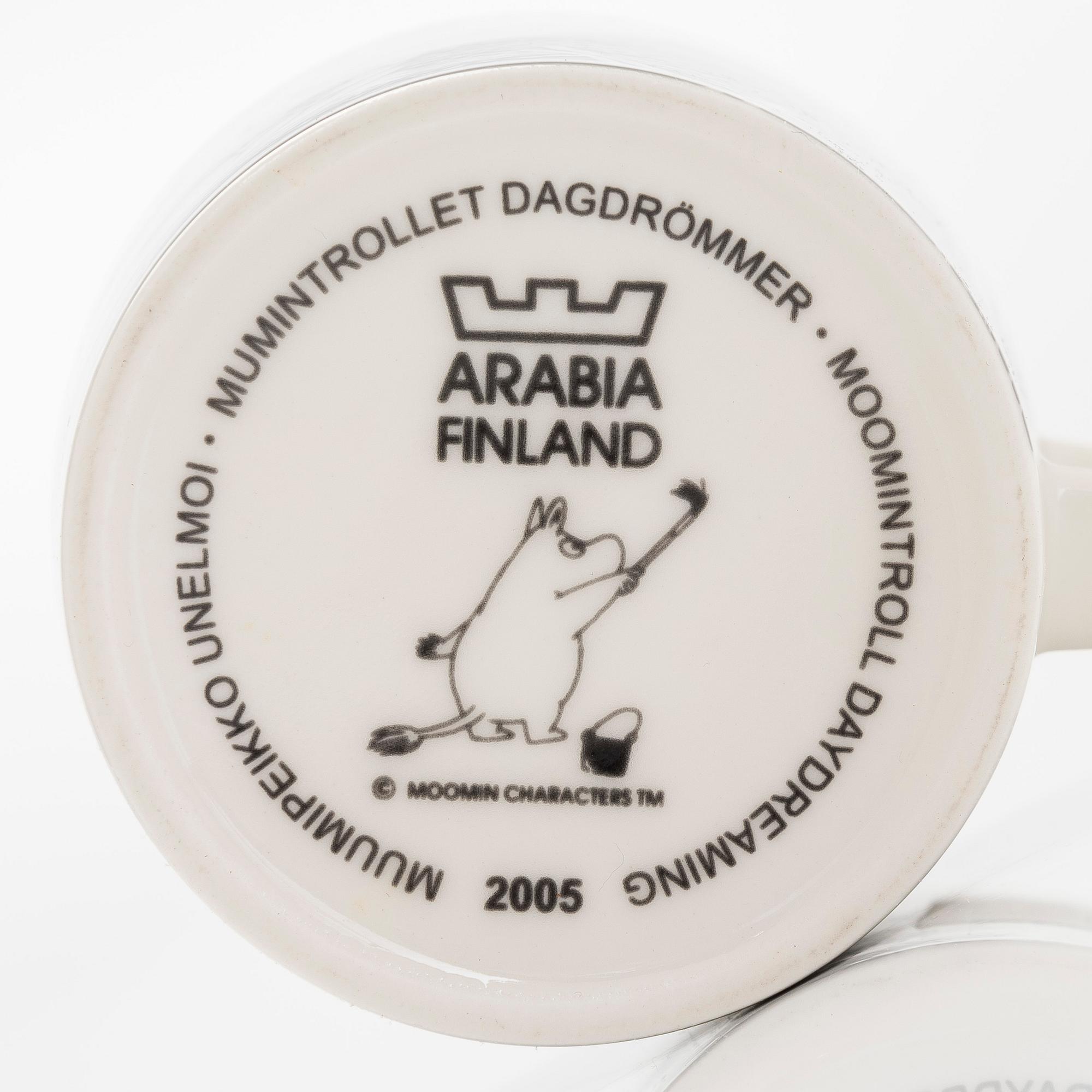 Muminmugg, "Mumintrollet dagdrömmer", porslin, Moomin Characters, Arabia 2005.
