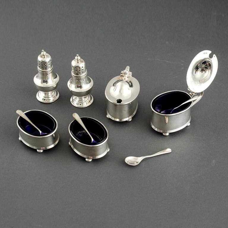 A 20th century silver set of six pcs by Adie Brothers Ltd. Birmingham, England,