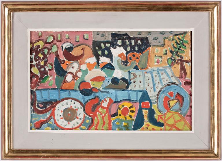 UNO VALLMAN, olja på pannå, sign o dat -45.