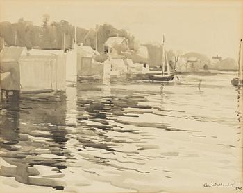 Alf Wallander, akvarell, signerad och daterad 1890.