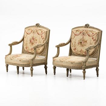 Soffor, ett par, Louis XVI-stil, 1900-talets första hälft.
