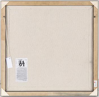 FRAMED CARPET. "Classic Love", Hand tufted in 2007. 77 x 77 cm. Robert Indiana.