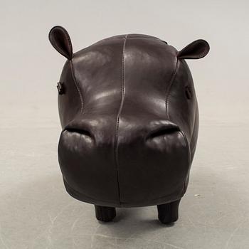 DIMITRI OMERSA & CO, a leather footstool in the shape of a hippo.