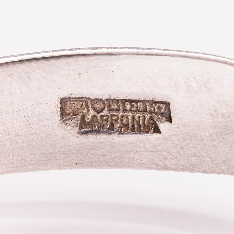 BJÖRN WECKSTRÖM, A sterling silver and acrylic bracelet and ring "Micrones". Lapponia 1974 and 1976.