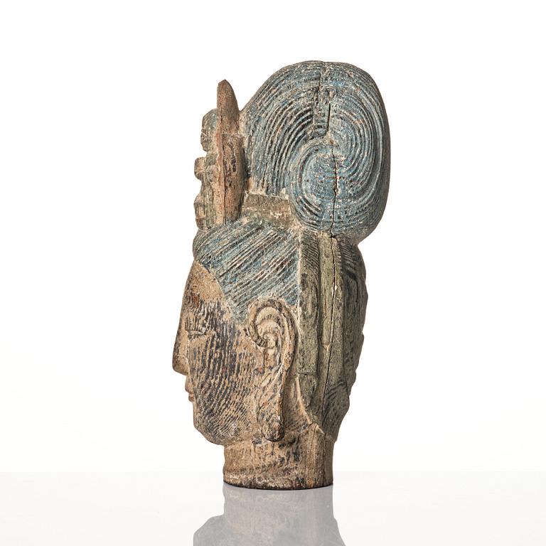 A wooden scultpure of Guanyin, Ming style but later.