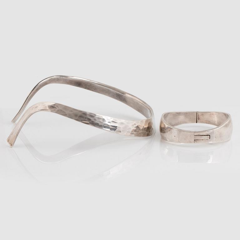 Rey Urban, REY URBAN, a sterling silver choker and bangle, Stockholm 1967-68.