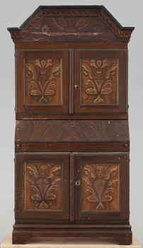 SKÅP, "kronskåp", trol Dalarna, allmoge, dat 1842.