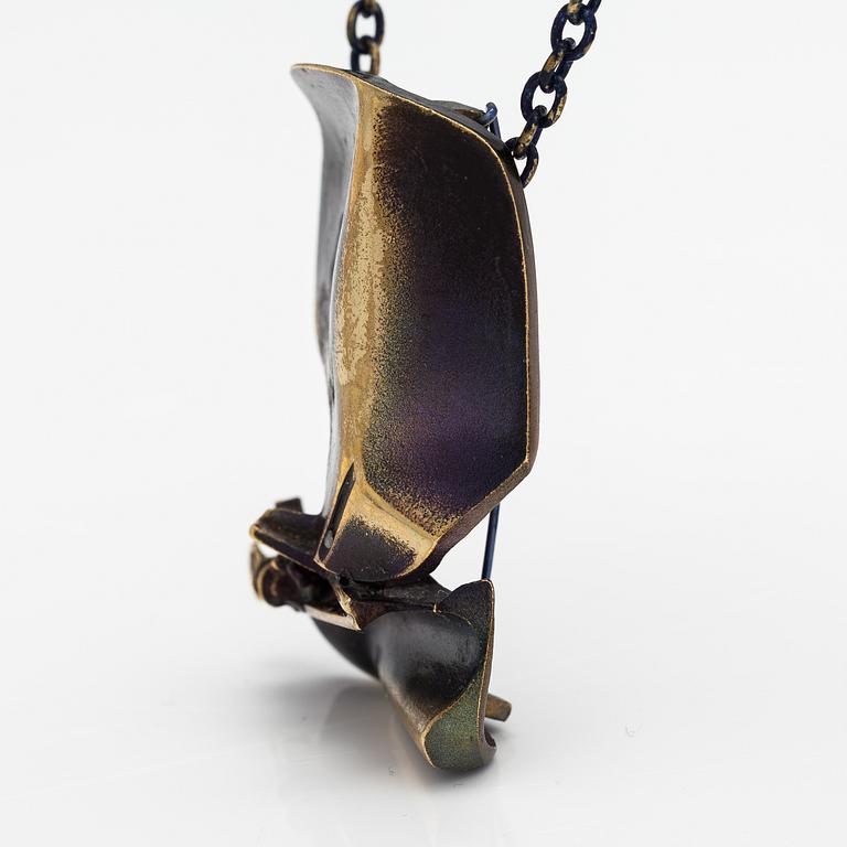 Björn Weckström, A flame bronze necklace "International arms Inc" and ring "Henry J". Lapponia.