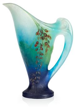 722. An Almaric Walter & Henri  Bergé Pâte de Verre pitcher, Nancy France 1920's.