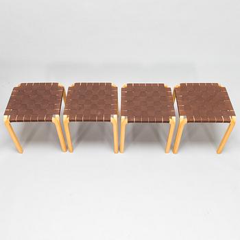 Alvar Aalto, A set of four mid 20th century 'Y61' stools for Artek. Finland.