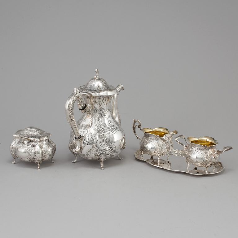 A five piece silver coffee service, GEWE, Malmö 1977-81.
