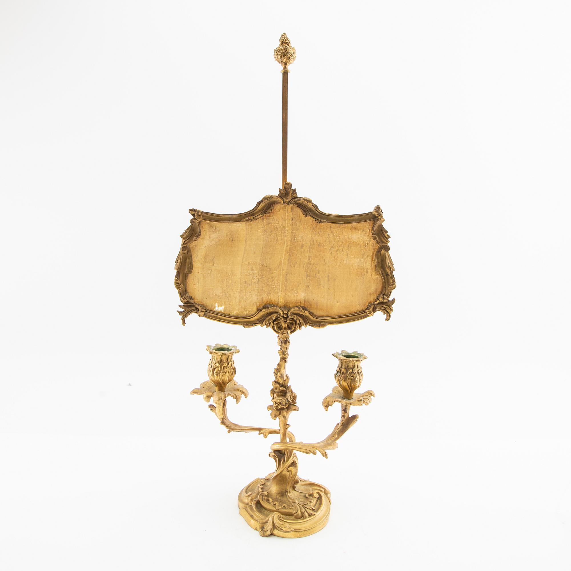 Reading candle holder, Rococo style, first half of the 20th century.