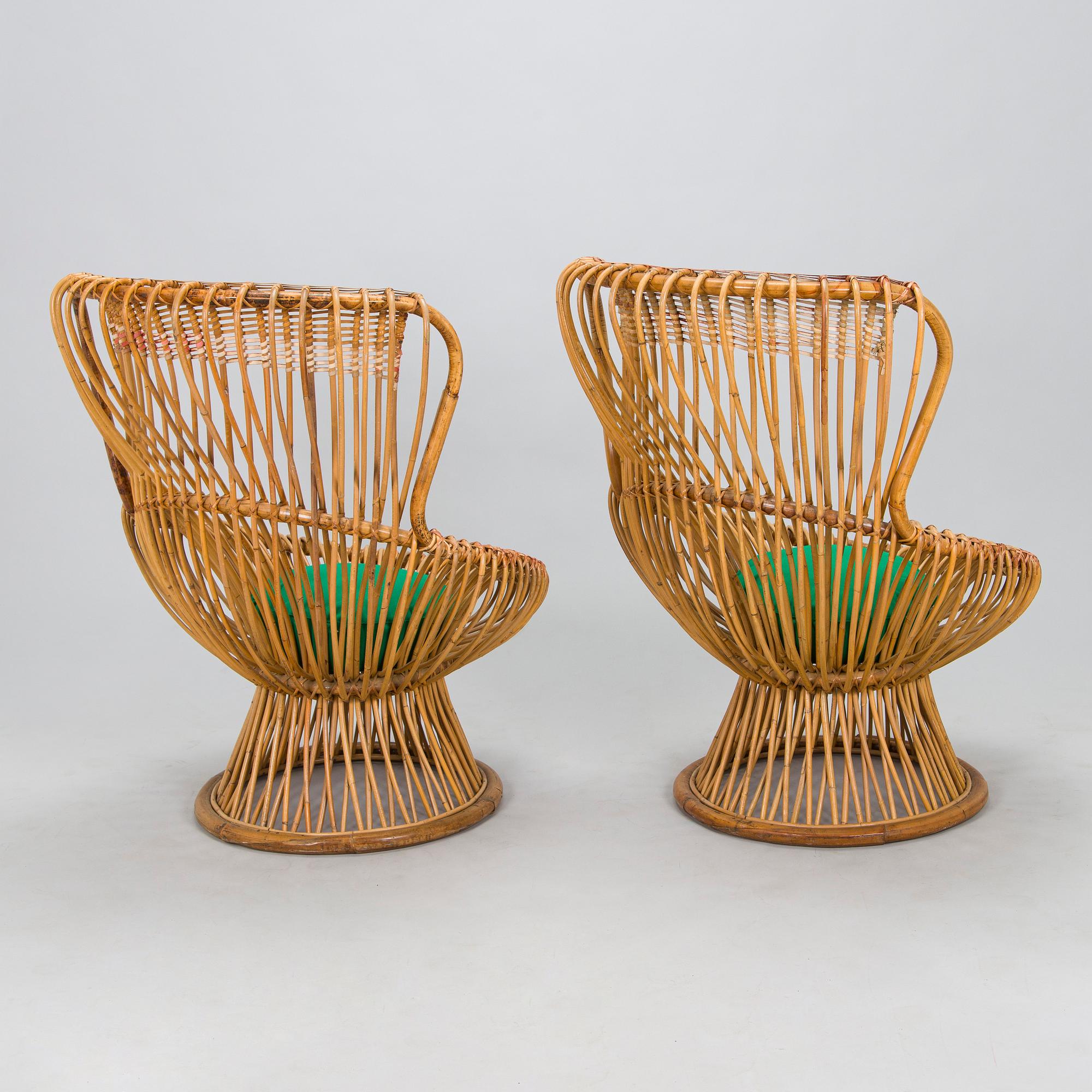 Franco Albini & Gino Colombini, a pair of 'Margherita' lounge chairs for Bonacina, Italy.