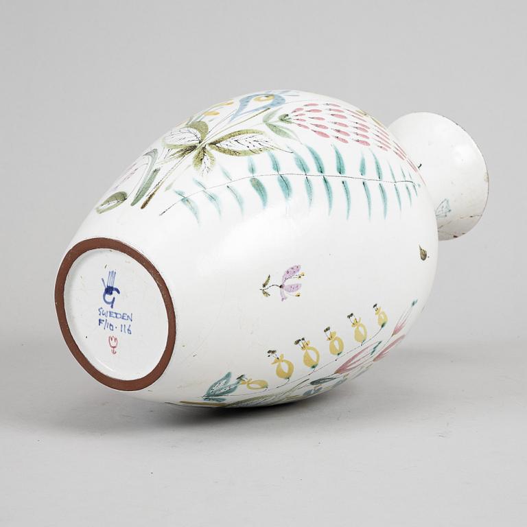 An earthenware vase by Stig Lindberg, Gustavsberg Studio.