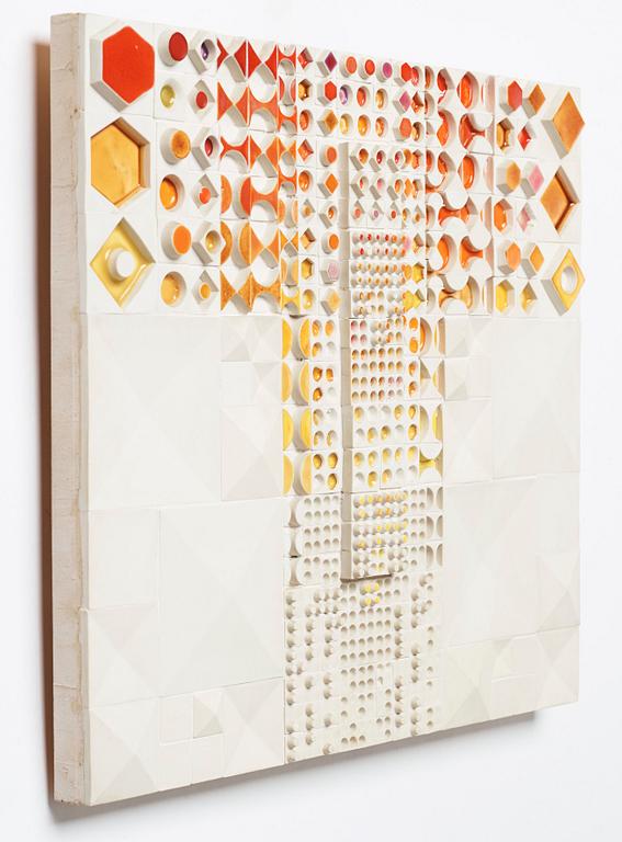 Rut Bryk, a stoneware wall relief, Arabia, Finland 1970's.