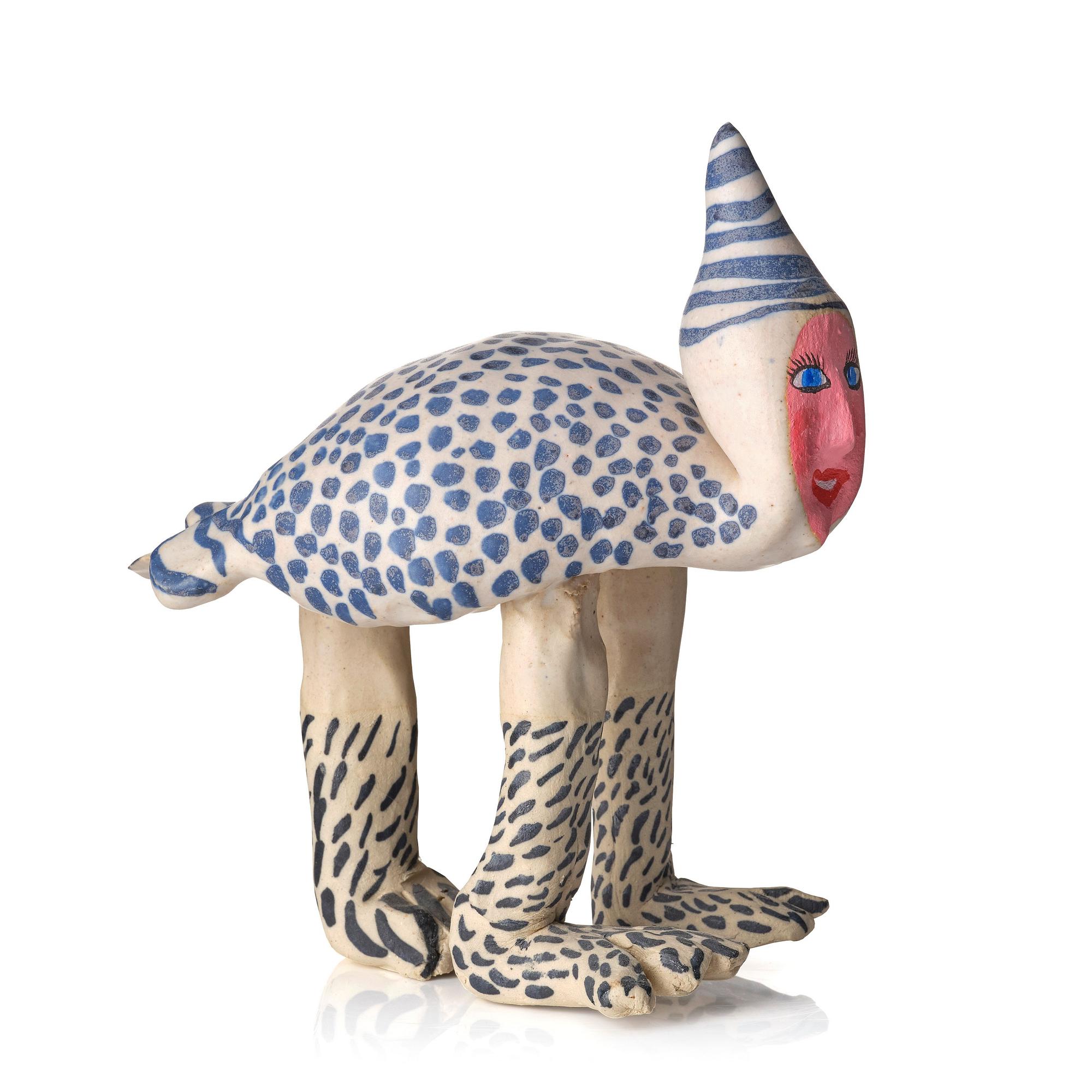 Ulrica Hydman-Vallien, a unique painted stoneware sculpture, Sweden.