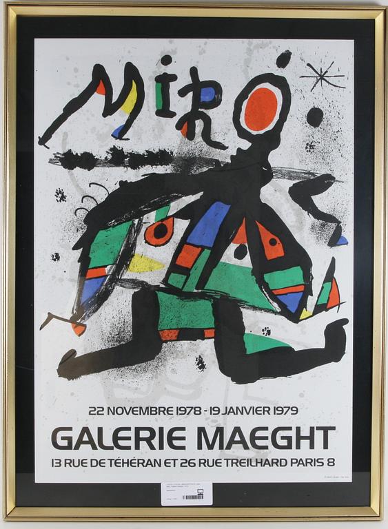 UTSTÄLLNINGSAFFISCH, Joan Miró, Galerie Maeght 1979.