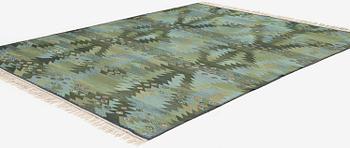 Barbro Nilsson, a 'Tånga blå',  tapestry weave carpet, c. 345 x 277 cm, signed AB MMF BN.