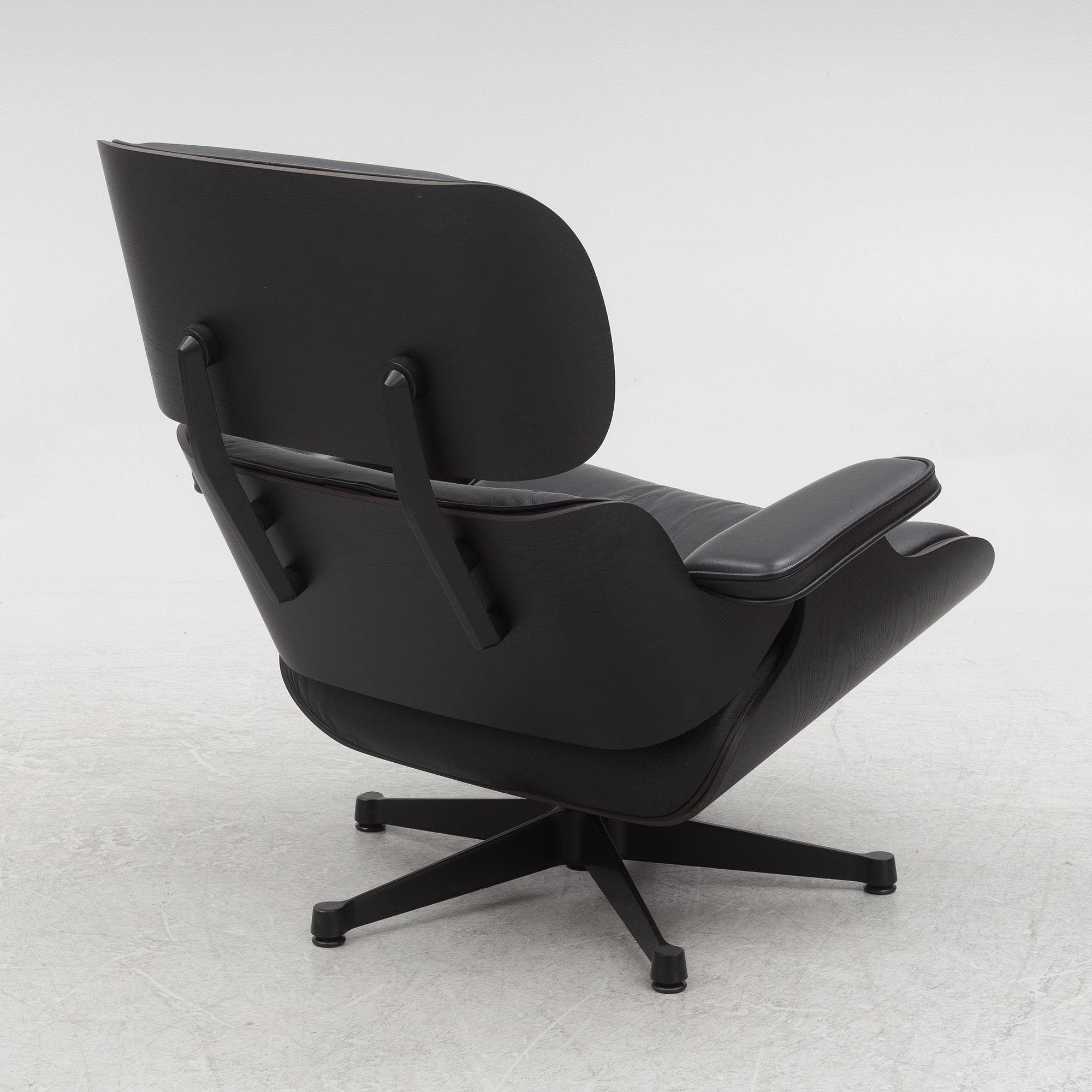 Charles & Ray Eames, an "Eames Lounge Chair" with ottoman, Vitra, 21st century.