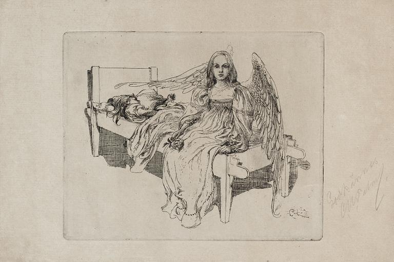 Carl Larsson, Sketch for "The Guardian Angel".